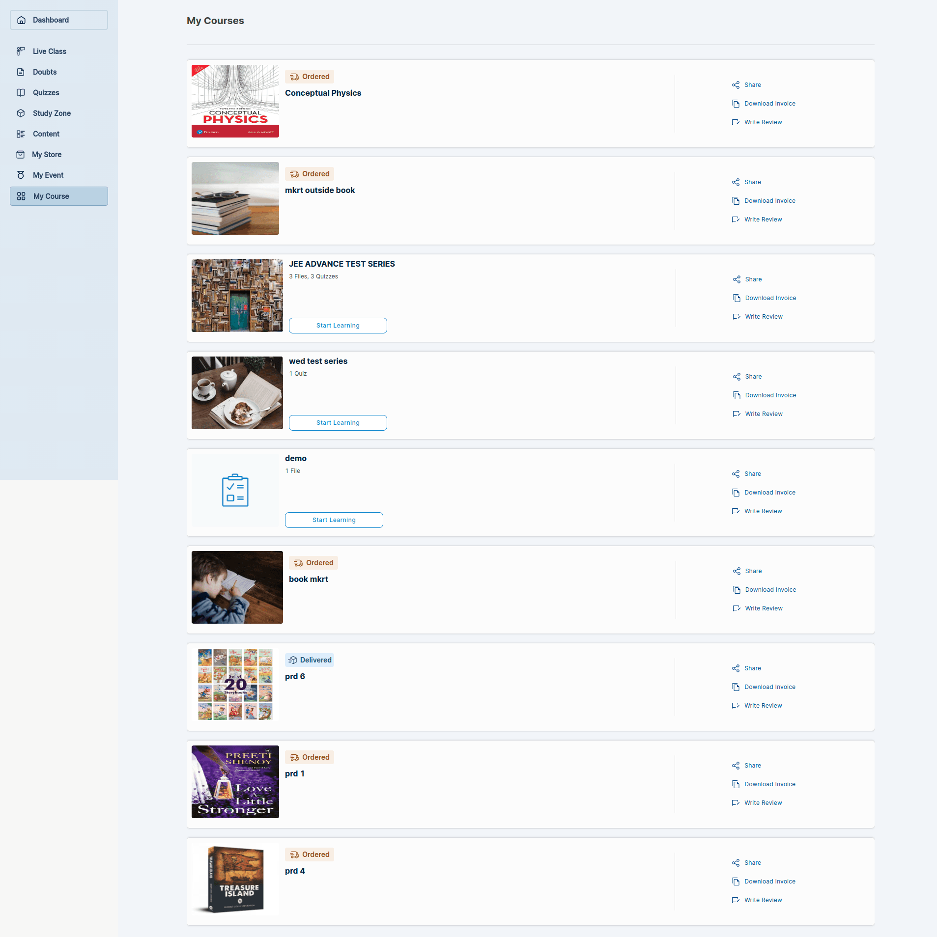 Learner's Module interface screenshot